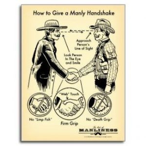 Manly handshake