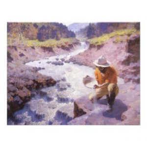 Vintage postcard gold prospecting